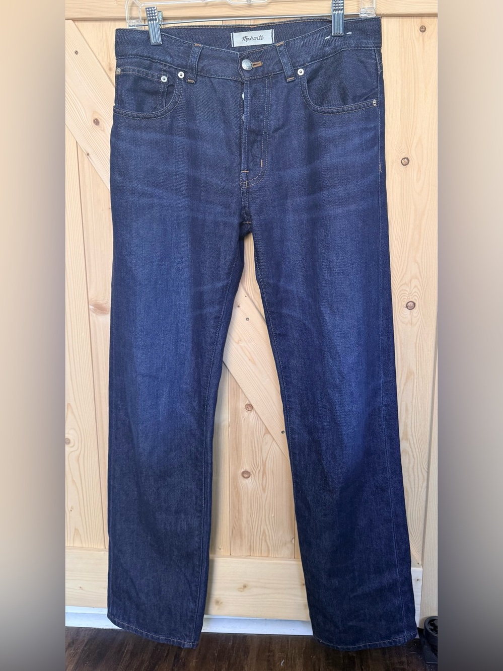 Madewell Women’s The Dean Easy Straight Dark Indigo Jeans